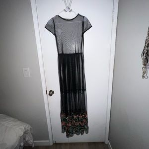 Vintage Black Sheer Festival Maxi Dress